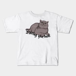 Fat Good Fortune Cat Light Kids T-Shirt